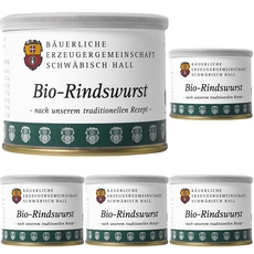 Bäuerliche Erzeugergemeinschaft Schwäbisch Hall Bio Rindswurst, 200 g (Packung mit 5)