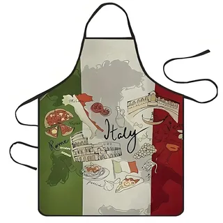 1 Stück Pizza Schürze, 60 X 80Cm Lustige Küchenschürze, Pizzabäcker Schürze Lustig,Italienischer Stil Grillschürze Für Männer, Geeignet Für Damen Und Herren(B)