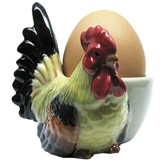 Huhn/Hahn Eierbecher Figur Keramik Tier Geschenk Küche Frühstückstisch Set