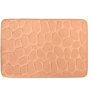 MSV - Badematte Kiesel Mousse Pfirsich - Bequemer Komfort für Ihr Badezimmer, rutschfest und Absorbierend, Elegantes Design für eine Moderne und Beruhigende Dekoration, 50x80 cm