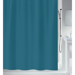 Spirella Anti-Schimmel Duschvorhang - Anti-Bakteriell, waschbar, wasserdicht - Polyester, „Primo “ 180x200cm Blau