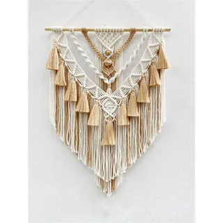 Handgemachte Macramé Wanddekoration - Boho Stil - 1 Stück - Natürliche Farben - 45x75 cm