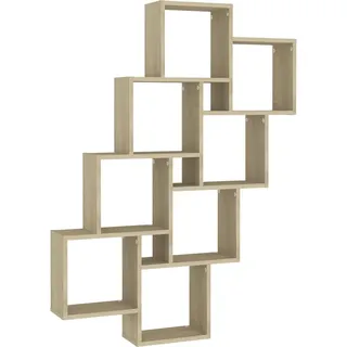 vidaXL Wandregal mit 11 Fächern 90/15/119 cm aus Holzwerkstoff Sonoma-Eiche Dekor , Sonoma Eiche , Strukturbuche , Rechteckig , 90x119x15 cm , Wohnzimmer, Regale, Wandregale