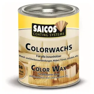 SAICOS Colorwachs, Holzwaschs, eiche, Hochwertige Farbe auf Naturöl-Basis für Holz im Innenbereich, 375 ml - Dose