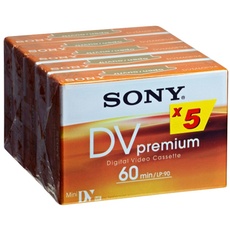 Sony 5er-Pack MiniDV Premium Tape - 60 min - Audio/Video Tape (6,35 mm)