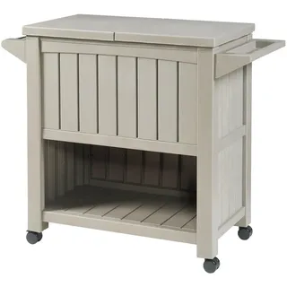 casa.pro Outdoor-Servierwagen ‘Arsita’ - Beige , Kunststoff , 102x87x47 cm , Esszimmer, Servierwagen