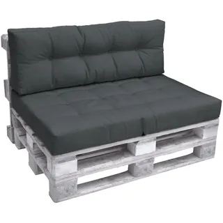 Beautissu Palettenkissen 80 x 15 x 120 cm grau 1-tlg.