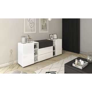 INOSIGN Sideboard »BERLIN«, Moderne grifflose Kommode Breite 190 cm, offene Fächern/ Schubladen