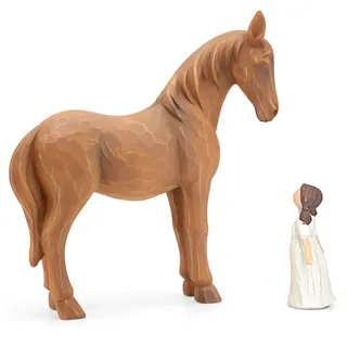 Vofstand: Pferde Mädchen Geschenk Statue, Mädchen Geschenke für Pferdeliebhaber Cowgirl, Pferd Ornament Deko Pferd Gedenkgeschenk Weihnachten, Geburtstag