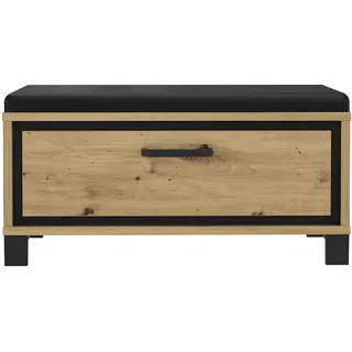 Forte Schuhbank 89,1 x 44,7 x 41,5 cm schwarz / Artisan Eiche