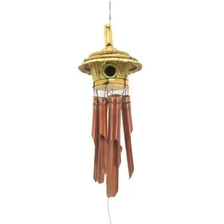 Ca. 120cm Vogelhaus Windspiel Bambus Feng Shui Fair Trade Tolle Handarbeit Guter Klang