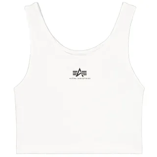 Alpha Industries Basic Crop SL Wmn Tank Top T-Shirt, White, S,