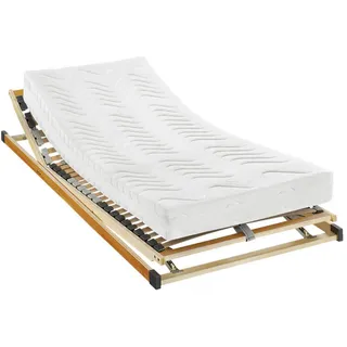 Sleeptex Matratzenset , Holz , 2-teilig , Schichtholz , H2 , Höhe ca. 19 cm , 90x200 cm , Made in Germany, Oeko-Tex® Standard 100 , Härtegradauswahl, Über- und Sondergrößen erhältlich, Bezug abnehmbar/waschbar, Ober- und Unterseite versteppt, wendbar, optimale Belüftung, Tragegriffe, atmungsaktiv, schadstoffgeprüft, alternative Größen erhältlich,Mittelgurt, individuelle Liegehärteeinstellung, verstellbar , Schlafzimmer, Matratzensets