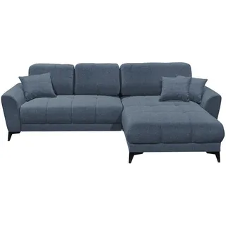 ed-lifestyle polstermöbel Bern Ecksofa 281 x 189 cm, mit Schlaffunktion und Bettkasten Blau