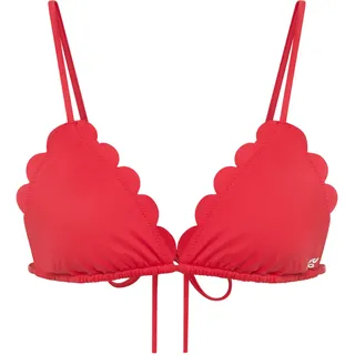 Triangel-Bikini-Top HUGO UNDERWEAR, Damen, Gr. L, N-Gr, open pink 693, Microfaser, Obermaterial: 80% Polyamid, 20% Elasthan, Bikini-Oberteile Triangel-Bikini-Top, wellenförmige Kanten, Bänder zum binden