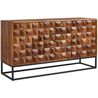 Wohnling Sideboard 145x81x45 cm Holz Massiv Kommode Anrichte Modern Standschrank