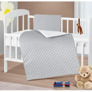 Bettdecke und Kopfkissen für Säuglinge - 75x100 cm, 42x32 cm - Grau,Weiß