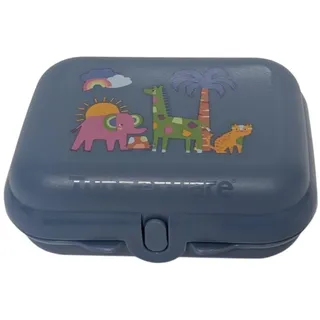 Tupperware Twin Größe 2 Brotdose Sandwichbox Kindergarten Dose (dunkelblau Safari)