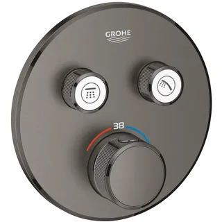 Grohe Grohtherm SmartControl Duschthermostat rund für 2 Verbraucher Hard Graphite gebürstet 29119AL0