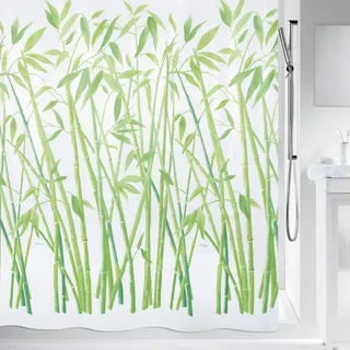 Spirella Duschvorhang Spirella Bambus 180 x 180 cm grün weiß