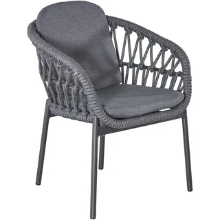 LC Garden Bari Armlehnstuhl Aluminium/Rope Dunkelgrau inkl. Auflage