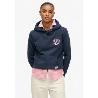 Kapuzensweatshirt SUPERDRY "Sd&co Neon Hood", Damen, Gr. S, navy, Sweatware, Obermaterial: 100% Baumwolle, unifarben, regular fit normal, Rundhals, Rippbündchen, Sweatshirts Kapuzensweatshirt