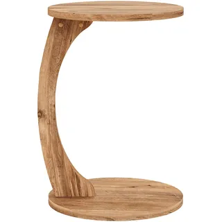 [en.casa] Beistelltisch Holeby , Holzwerkstoff , Holz Optik , Rund , 38x56x38 cm , Wohnzimmer, Wohnzimmertische, Beistelltische