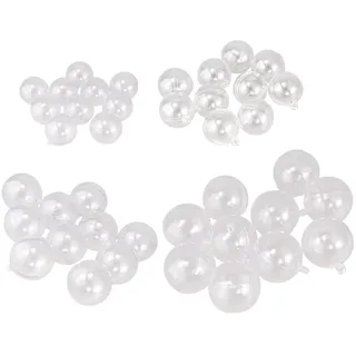 KAIAIWLUO Mini Weihnachtskugeln,40 Stück Befüllbare Acrylkugeln Geeignet Bruchsichere Transparente Bastelkugeln aus Kunststoff Zum Befüllen von Weihnachtsschmuck 4 Größen