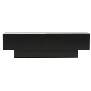 venture home Cuenca TV-Lowboard 160 x 47 x 45 cm Schwarz Glas/Holz/MDF/Melamin/Holzwerkstoff