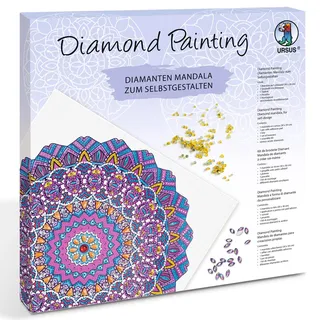 Ludwig Bähr Diamond Painting Mandala Set 8 Bastelset Leinwand 30 x 30 x 1,5 cm