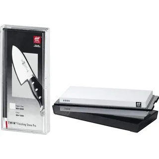 ZWILLING Twin Finishing Stone Pro Wetzstein, Schleifstein, Körnung 3000 und 8000, Größe 20x9x4cm, Grau