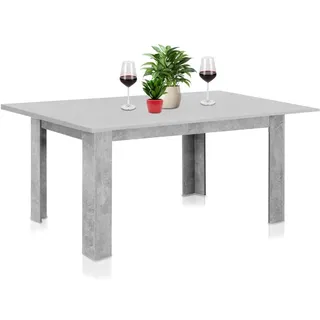 Shally Dogan Ausziehbarer Esstisch Grau von 110 x 70 cm bis 150 x 70 cm, modernes Design, ausziehbar, platzsparend, ideal für Esszimmer, Wohnzimmer, Küche, Inneneinrichtung, (Beton)