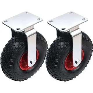 300x4 260mm pneumatische 10-Zoll-Rollen aus Stahl, mittig fixiert, aufgepumpt (2er Set)