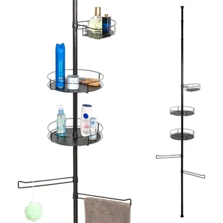 bremermann Teleskop-Badregal, 3 Körbe, 2 Stangen, bis max. ca. 290 cm