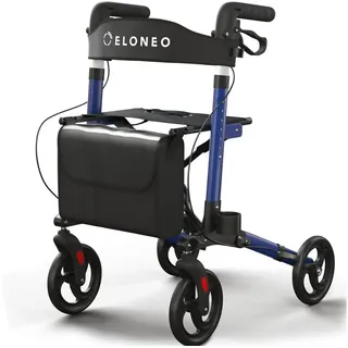 eloneo Rollator Leichtgewichtrollator mit Sitz blau