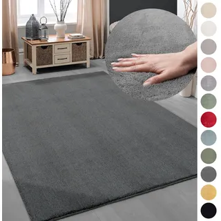 MY HOME Teppich »Arabell, Kunstfellteppich, Felloptik, waschbar,« rechteckig 16 mm Höhe flauschig, kuschelig, Anti-Rutsch-Unterseite, Wohnzimmer, Schlafzimmer, grau