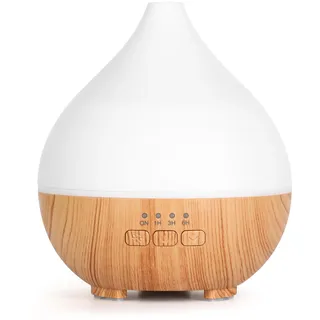AiQInu Aroma Diffuser 140 ml – Ultraschall-Duftzerstäuber mit 7 LED-Farben, Auto-Abschaltung, leiser Betrieb (<36 dB), BPA-frei, Holzoptik für Zuhause & Büro