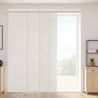 Vevor Flächenvorhänge, ausziehbare Schiene von 116 cm bis 218 cm (B), zuschneidbare Flächenvorhänge bis 243 cm (H), Verdunkelungs-Schiebegardinen für Schiebetüren Terrassentüren Hellgrau