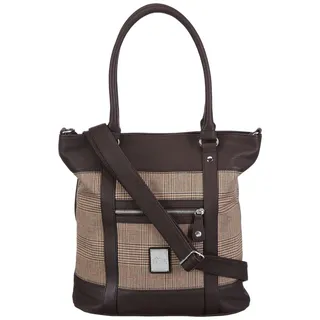 s.Oliver (Bags) Casual Glencheck 39.308.94.6985, Damen Shopper, Braun (braun/schwarz 88N0), 41x34x11 cm (B x H x T)