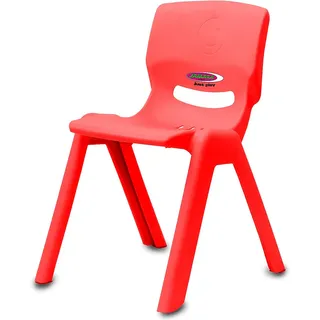 JAMARA 460581 Kinderstuhl Smiley - bis 100 KG belastbar, Kinderstuhl Indoor-/Outdoor geeignet, Schreibtischstuhl Kinder Stuhl, Kinder Gartenstuhl, Stapelbar, Kippsicher, Rot