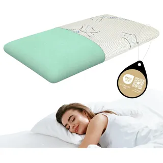 REM-Sen Thermoplastisches orthopädisches Kopfkissen Nackenkissen Ergonomisches Seitenschläferkissen Kissen aus Soft Memory Visco Aloe Vera Formeinsatz 70x40 13cm - Weiß