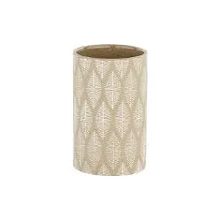 Avilia Zahnputzbecher - Zahnbürstenhalter für Badezimmer, aus Keramik, 7 x 12 cm, Beige