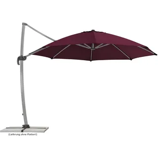 Schneider Sonnenschirm Rhodos Rondo, bordeaux, 350 cm rund, 792-08, Gestell Aluminium, Bespannung Polyester, 22.4 kg