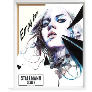 Stallmann Design Schattenfugenrahmen für Keilrahmen | 50x70 cm | weiß | MDF Rahmen für Leinwände mit außergewöhnlicher Tiefenwirkung (40mm) | mit Montagezubehör | ohne Glas und Rückwand
