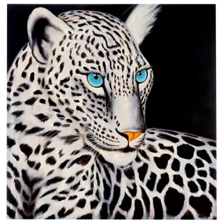 MCW Ölgemälde WEIßER Leopard Handgemalt