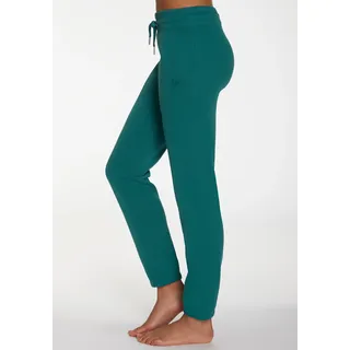 Relaxhose H.I.S, Damen, Gr. 40/42, N-Gr, blau (petrol), Sweatware, Obermaterial: 60% Baumwolle, 40% Polyester, unifarben, Basic, bequem lang, Hosen Relaxhose, mit breitem Bund, Loungewear, Loungeanzug