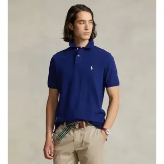 Polo Ralph Lauren für Herren. 710782592009 Marineblaues Piqué-Poloshirt (L), Lässig, Baumwolle, Kurzarm