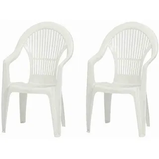 PROGARDEN Gartensessel Vega Set 58 x 56 x 94 cm weiß 2 St.