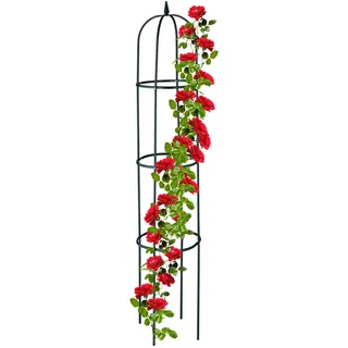 Relaxdays Rankhilfe Obelisk 40 x 188 x 40 cm Dunkelgrün