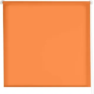 Estoralis | Gove | Modernes Design-Rollo ohne Werkzeug | Lichtdurchlässig Stoff | Orange | 70 x 180 cm (Breite/Höhe) Stoffgröße 67 x 180 cm | Rollos für Fenster und Türen